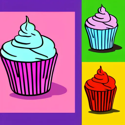 Image similar to colourful cupcake, vector style, realistically shaded