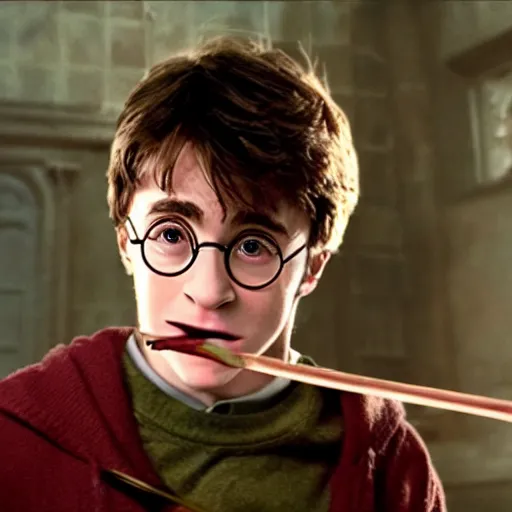 Prompt: cinematic scene of harry potter smoking weed movie 4 k 8 k