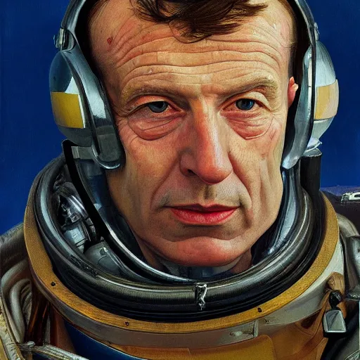 Image similar to high quality high detail painting by lucian freud, hd, portrait of scifi pilot