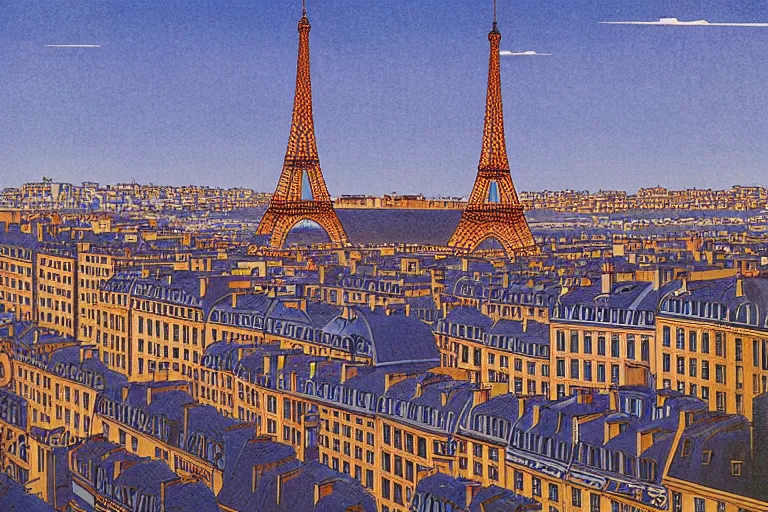 Prompt: paris scenery by hasui kawase