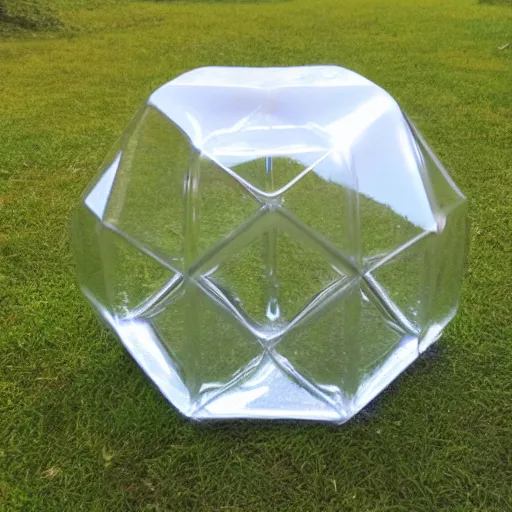 Prompt: transparent cube in transparent sphere in transparent cylinder in transparent dodecahedron