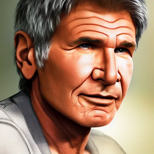 Image similar to harrison ford from indiana jone, but with very big ears. portrait realistic 8 k