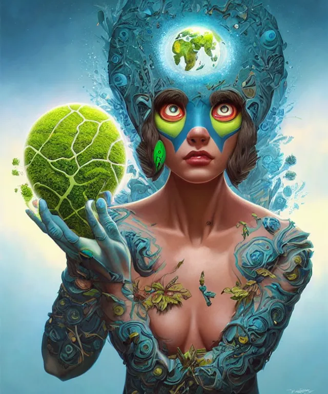 Image similar to an earth elemental portrait, pixar style by tristan eaton stanley artgerm and tom bagshaw