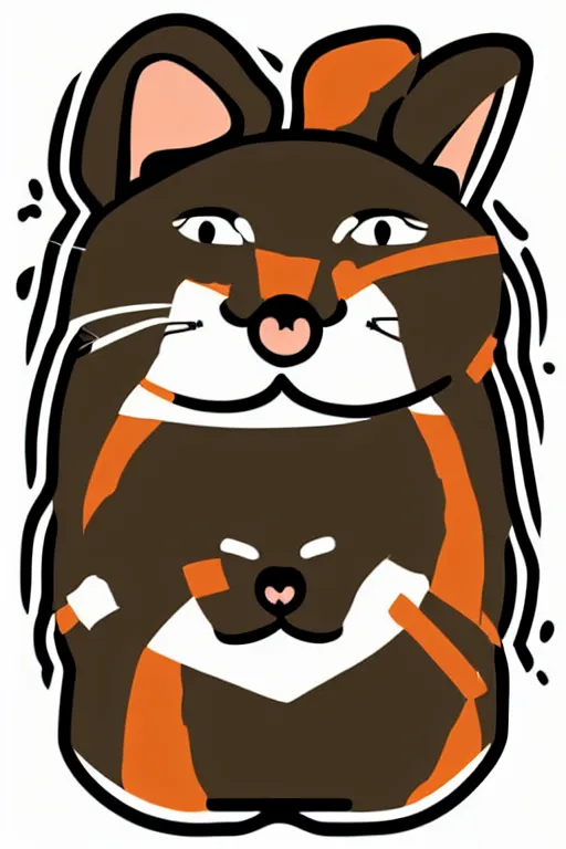 Image similar to Portrait of a cat that is a sumo wrestler, sticker, colorful, illustration, highly detailed, simple, smooth and clean vector curves, no jagged lines, vector art, smooth