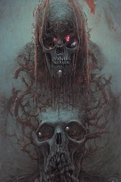 Prompt: warhammer 4 0 k occult necromancer by beksinski, high detail hyperrealistic