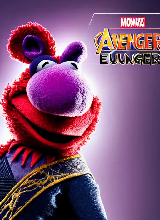 Image similar to studio portrait still of muppet!!!!! doctor strange in avengers endgame!!!!!! as a muppet muppet as a muppet, 8 k, studio lighting, key light,