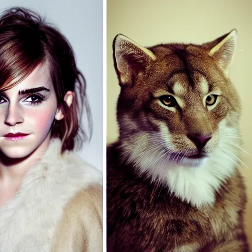 Image similar to portrait photograph of a furry emma watson