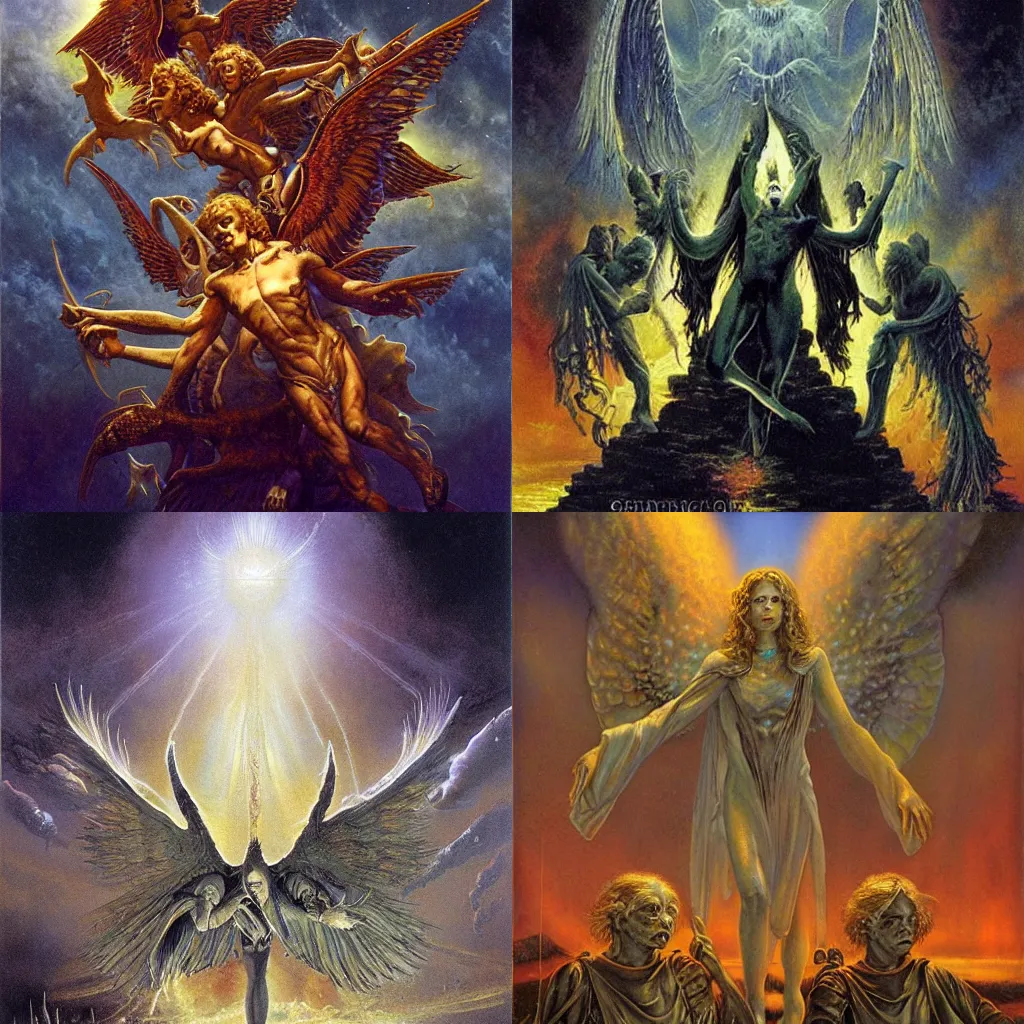 Prompt: The Archangels, by Les Edwards