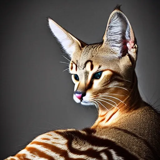 Image similar to a feline deer - cat - hybrid, animal photography