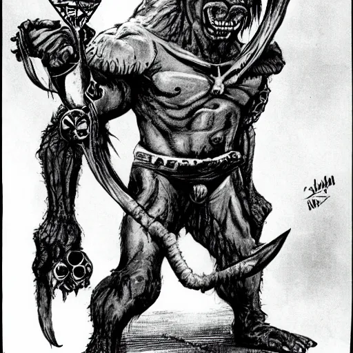 Prompt: Alf as a d&d necromancer, in the styles of Frank Frazetta and Katsuhiro Otomo