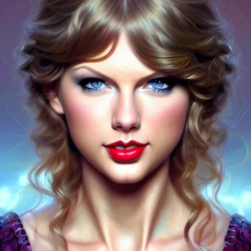 Prompt: Taylor Swift closeup, D&D style, fantasy, intricate, elegant, highly detailed, digital painting, artstation, concept art, matte, sharp focus, illustration, art by Artgerm and Greg Rutkowski and Alphonse Mucha