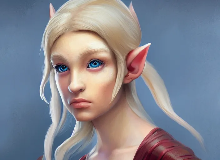 Prompt: digital painting of an elf with blonde hair, concept art, matte painting, digital painting, realism, side lighting XF IQ4, f/1.4, ISO 200, 1/160s, 8K, RAW, unedited, symmetrical balance, in-frame