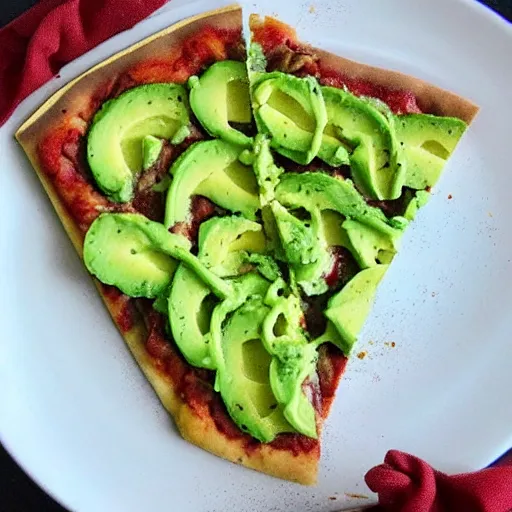 Image similar to the most delicious avocado pizza i have ever eaten