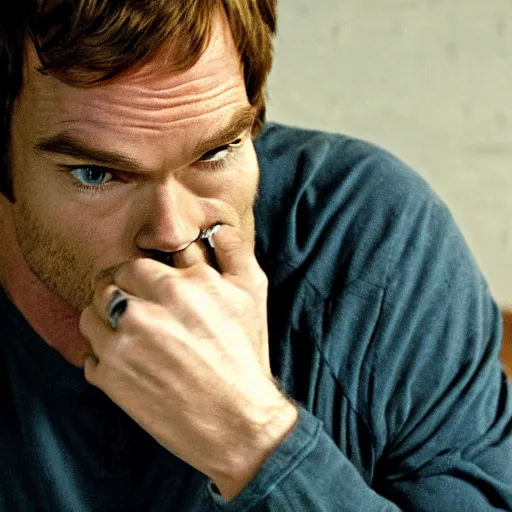 Prompt: Dexter Morgan smoking a blunt