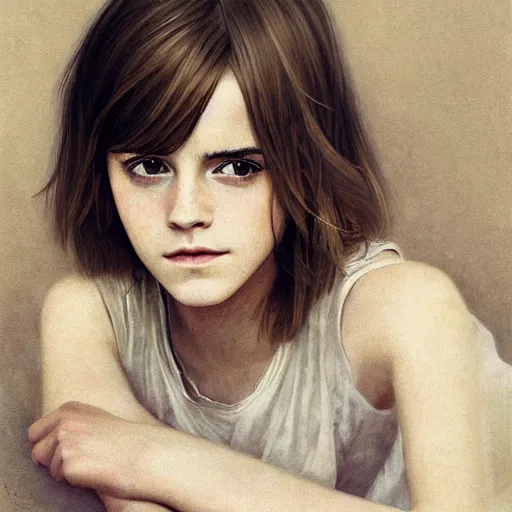 Prompt: emma watson by by Hasui Kawase by Richard Schmid