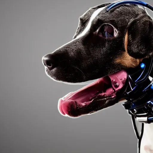 Prompt: an cyborg dog with a beautiful, intriicate, detailed, elegant, ornate exoskeleton