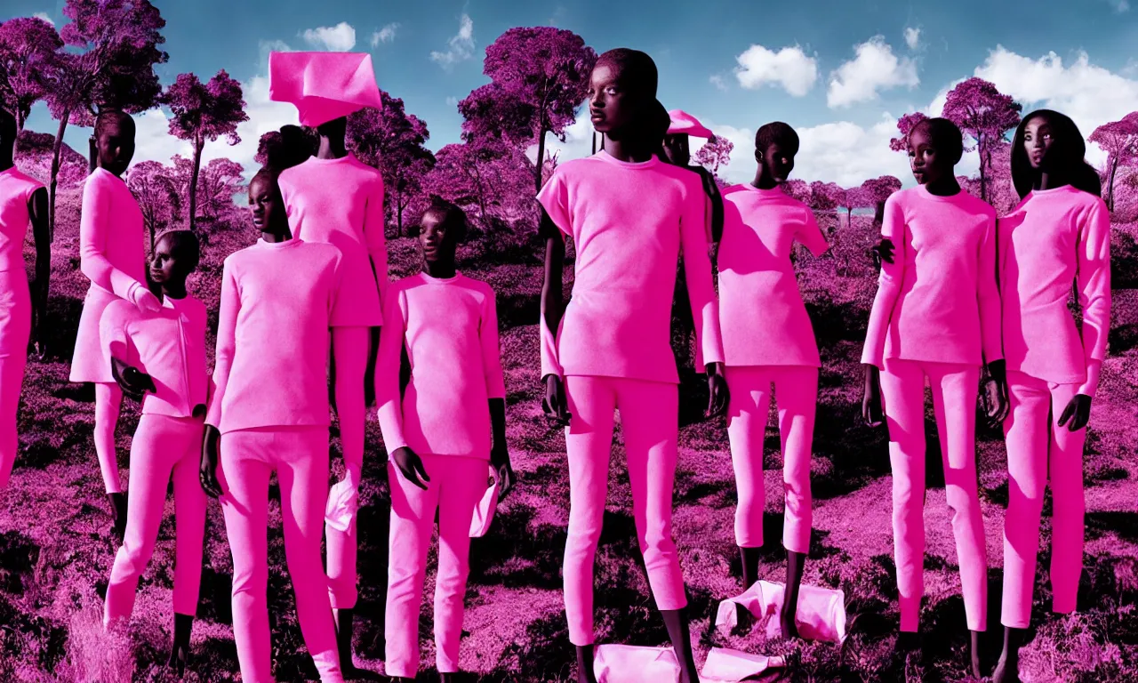 Image similar to fashion advertising campaign by richard mosse