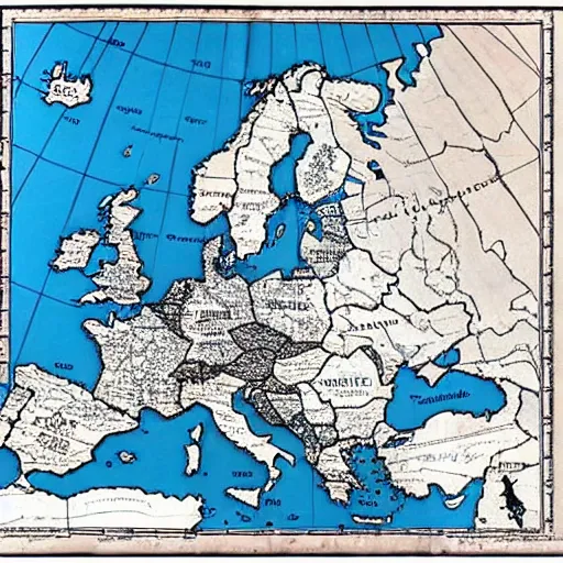 Image similar to monochrome map of europe with USSR highlighted, 1945