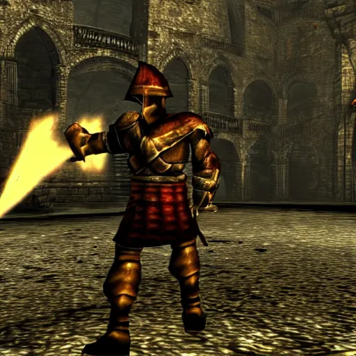 Prompt: screenshot from the game toon dark souls, cel shaded, vibrant colors, nintendo gamecube