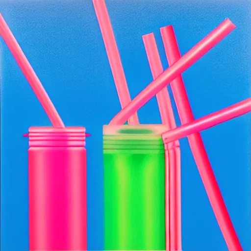 Image similar to lips on plastic straw by shusei nagaoka, kaws, david rudnick, airbrush on canvas, pastell colours, cell shaded, 8 k