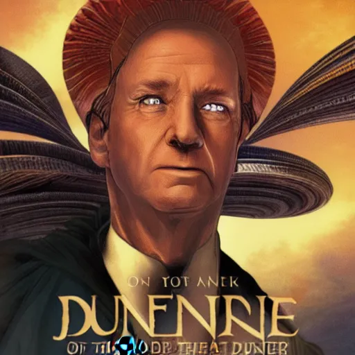 Image similar to book cover god emperor of dune. cartoon joe biden face on sandworm. cover art cgi movie poster style