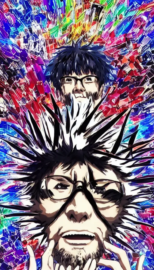 Image similar to portrait of a digital shaman, by hideaki anno