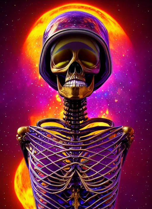 Image similar to polished lush galactic ornate edm skeleton : : weta disney pixar movie still photo : : hi - fructose, sci fi, decadent highly - detailed digital painting, golden ratio, octane render, artstation, smooth, sharp focus, artgerm mucha, loish, wlop : :