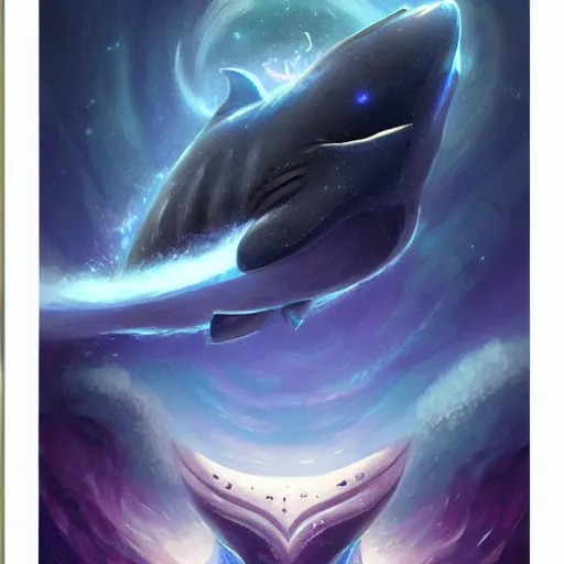 Prompt: eyes! eyes! space magical whale with multiple eyes, eyes!, eyes!, eyes!, eyes!, eyes!, eyes, galaxy whale, epic fantasy style art, galaxy theme, by Greg Rutkowski, hearthstone style art, 99% artistic