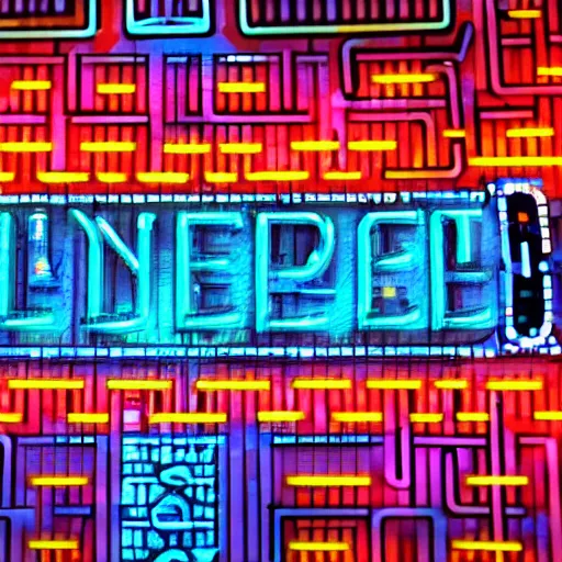 Prompt: ndebele cyberpunk city of the future, close up street scene, ndebele neon lights, high definition, detailed, futuristic, night scene, realistic