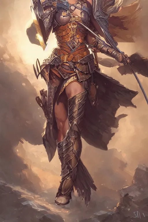 Image similar to amazon valkyrie athena, d & d, fantasy, portrait, highly detailed, headshot, digital painting, trending on artstation, concept art, sharp focus, illustration, art by artgerm and greg rutkowski and magali villeneuve