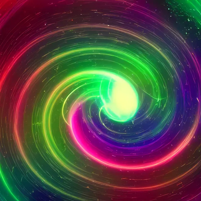 Prompt: cosmic ouroboros devouring itself onto infinity, chromatic aberration polychromatic color scheme