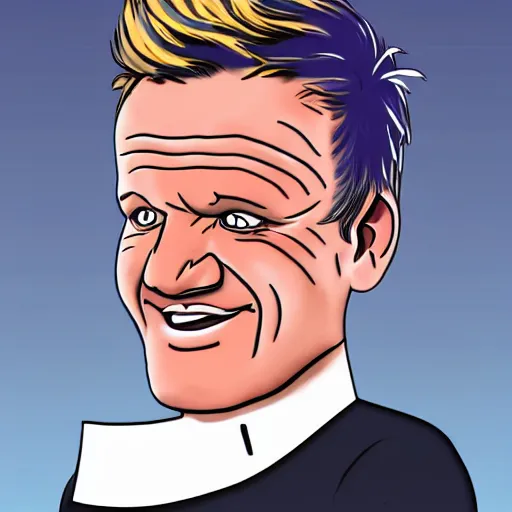 Prompt: illustration Gordon Ramsay doing funny Gordon Ramsay things 4K