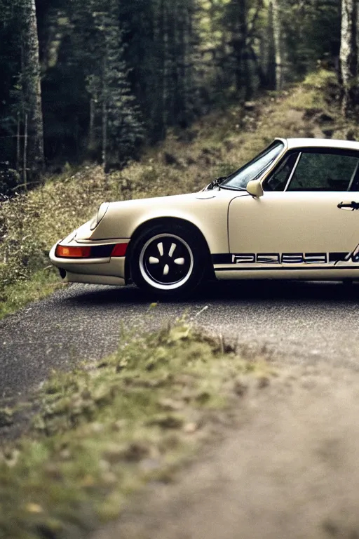 Image similar to Photo of a Porsche 911 Carrera 3.2 on a winding road through mountains and forests. Canon EOS 100, 28-80mm USM MkI, Ektachrome E100