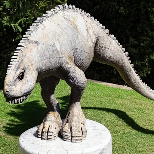 Image similar to marble statue of prehistoric dinosaur