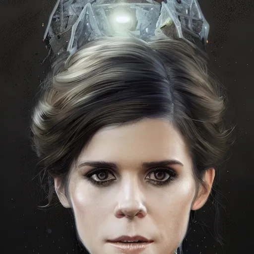 Prompt: a portrait of kate mara as a sorceress, urban motifs, intricate, elegant, highly detailed, digital painting, trending on artstation, concept art, smooth sharp focus, illustration, art by artgerm and greg rutkowski