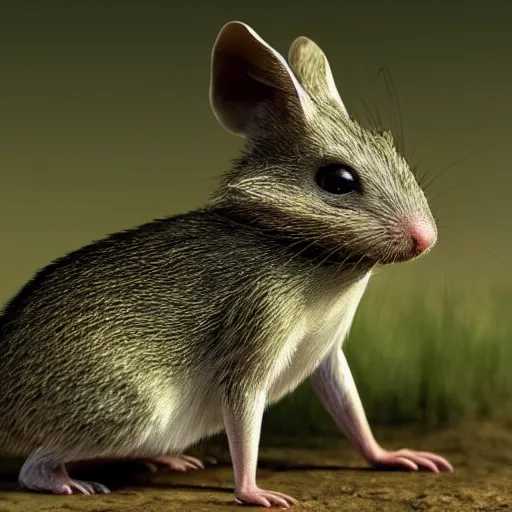 Image similar to close - up shot of dwarf fat - tailed jerboa, in the green field, from the game pathologic 2, highly detailed, sharp focus, matte painting, by isaac levitan and asher brown durand,