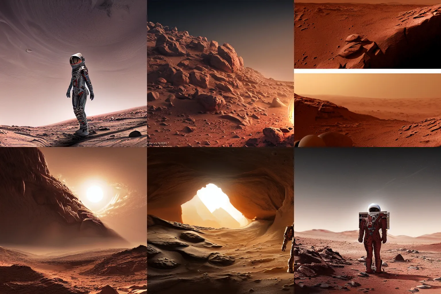 Prompt: the first human born on mars, trending, dynamic lighting, stark contrasts, detailed and intricate environment