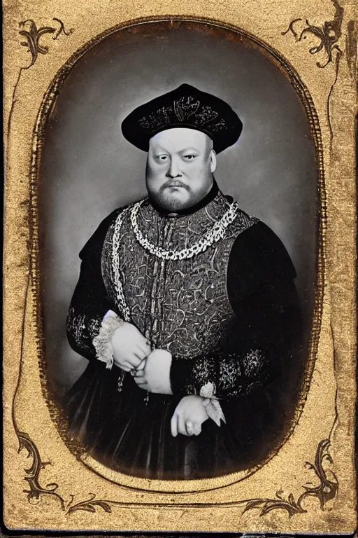 Image similar to tintype photograph of king henry viii