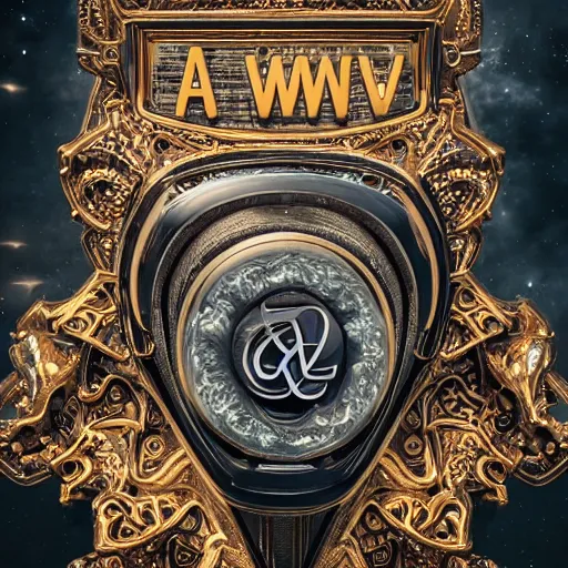 Image similar to a and w logo, digital art, cosmic, 3 d high definition, trending on art station, photorealistic, high resolution, 8 k, octane, hyper detailed, insane details, intricate, elite, ornate, elegant trend, highly detailed and intricate, sharp focus, photography, unreal engine