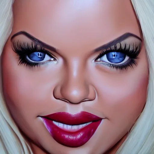 Image similar to trisha paytas portrait, photorealistic, studio