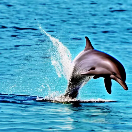 Prompt: dolphin in sea cute, colourful, happy, adorable