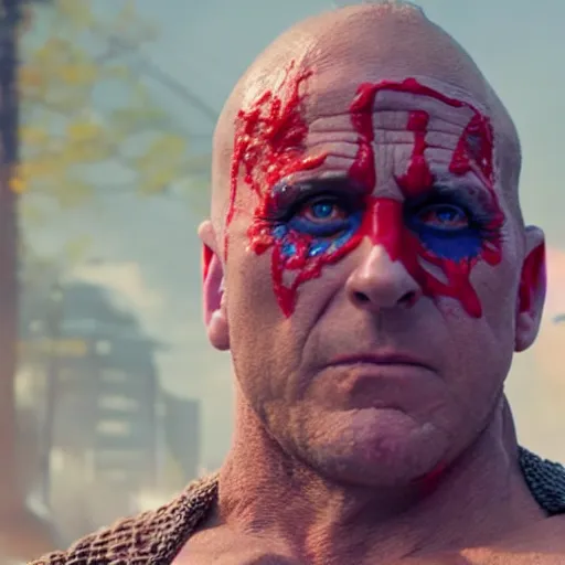 Prompt: steve carell as yondu from guardians of the galaxy, movie still, photorealistic, 8 k