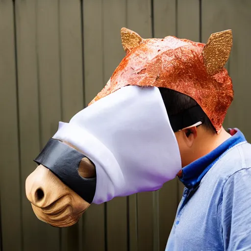 Image similar to man wearing horse head mask