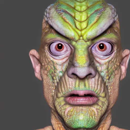 Prompt: lizard person, portrait, hyper realistic, 4k