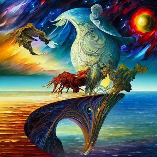 Image similar to art by android jones, james christensen, rob gonsalves, leonid afremov and tim white