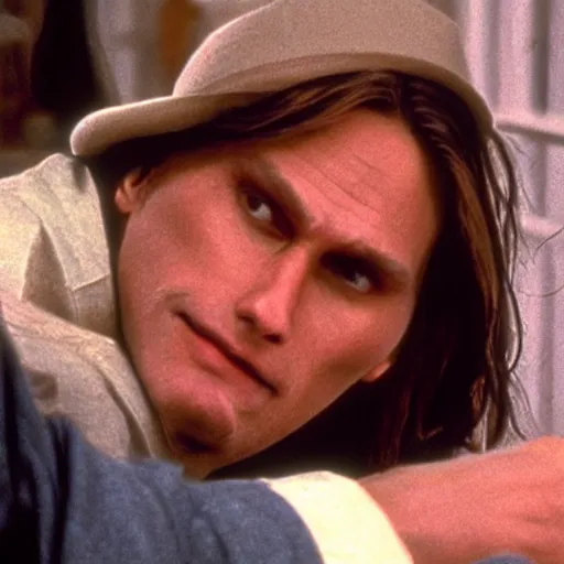 Image similar to Live Action Still of Jerma in Benny and Joon, real life, hyperrealistic, ultra realistic, realistic, highly detailed, epic, HD quality, 8k resolution, body and headshot, film still