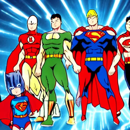 Image similar to justice league in anime style by akira toriyama