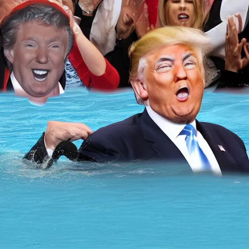 Prompt: donald trump swimming in the shit