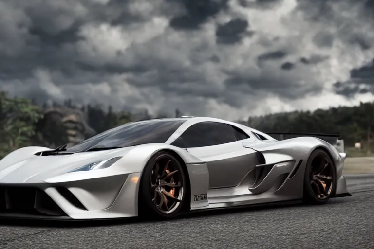 Image similar to photo wallpaper sport car gran turismo 7 forza horizon need for speed fast and furious 5 unreal engine supercar hypercar game concept car octane render, 4 khd 2 0 2 2 3 d cgi rtx style chrome reflexion global illumination ray tracing hdr arstation pixar and disney unreal