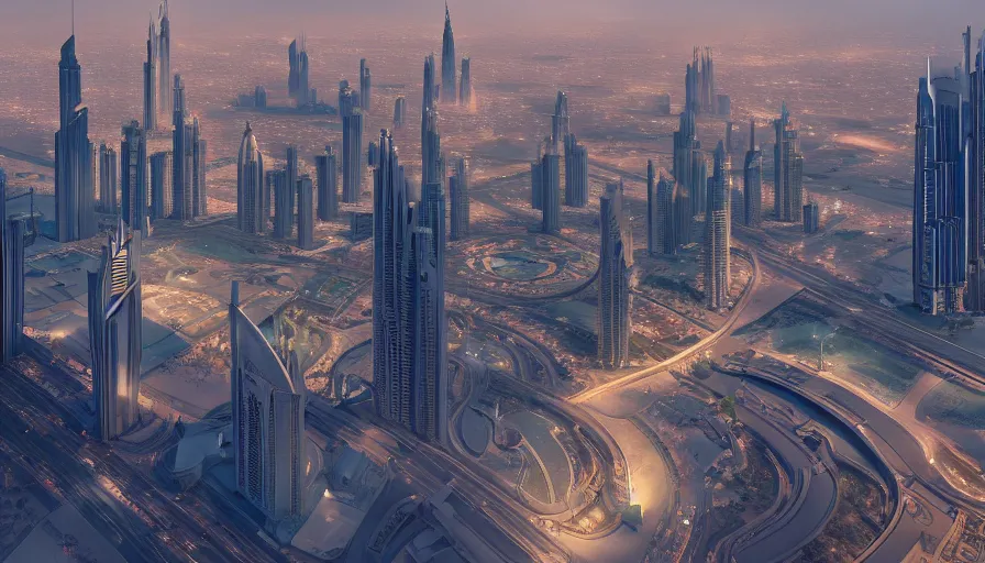 Image similar to very very small dubai city, by ilya kuvshinov, rtx rendering, octane render 1 2 8 k, maya, extreme high intricate details by tom bagshaw, medium shot, close up shot, composition by sana takeda, lighting by greg rutkowski